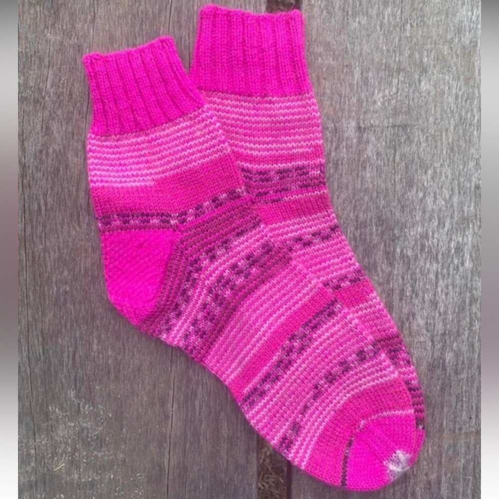 Hot Pink Handknit Socks